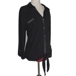 New York Clothing Button Down Blouse Size Large